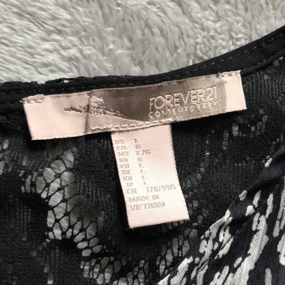NWOT Forever 21 Sheer, Lace Cut Blouse - Picture 5 of 6